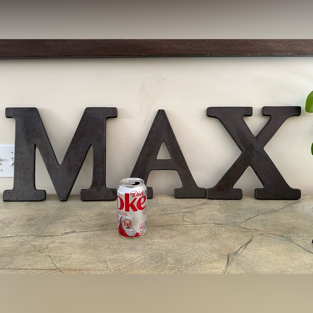 POTTERY BARN “MAX” Industrial Display Sign
Letters Metal Wall Art (Circa 2012)